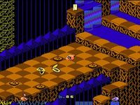 une photo d'Ã©cran de Snake Rattle n Roll sur Nintendo Nes